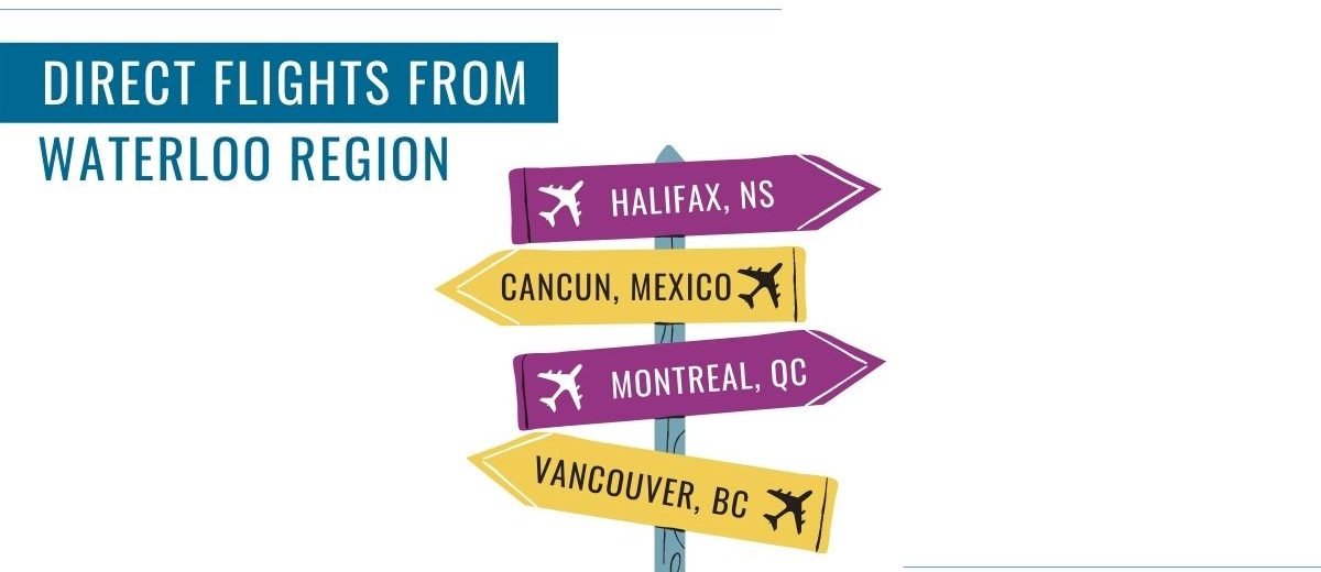 Fly Direct to From Region of Waterloo International Airport, Halifax, Cancun, Montreal, Vancouver