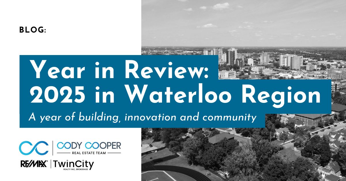 Text reading: A year in review: 2025 in Waterloo Region. A year of building, innovation and community