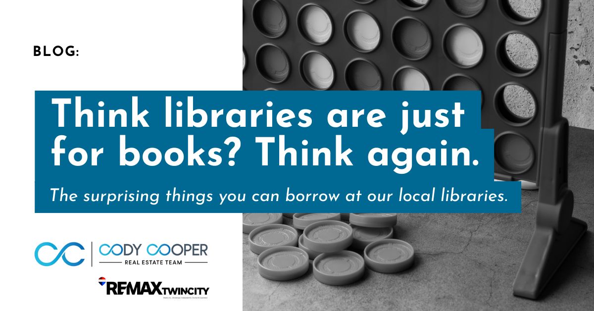 Text reading: Think libraries are just for books? Think again. The surprising things you can borrow at our local libraries.